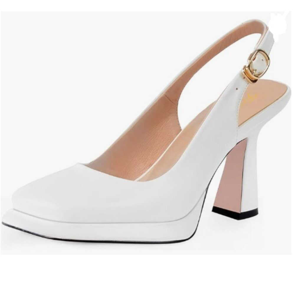 Elegant White Slingback Heels